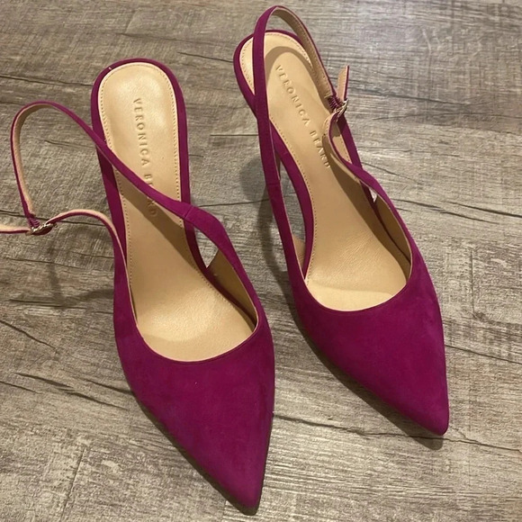 NWOB!! Veronica Beard - Lisa Sling - Purple Pointed Heel - Size 9.5 - Picture 3 of 8